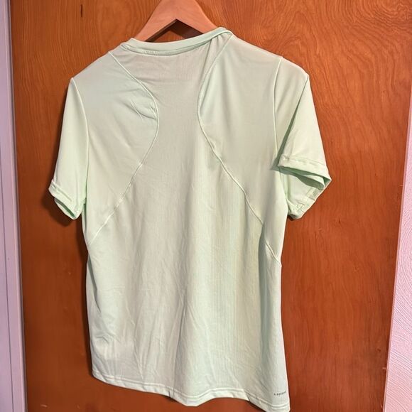 Adidas Training Tshirt Womens Medium Green Mesh - Picture 3 of 3